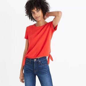 Madewell Texture & Thread Side-Tie Short Sleeve Top XS